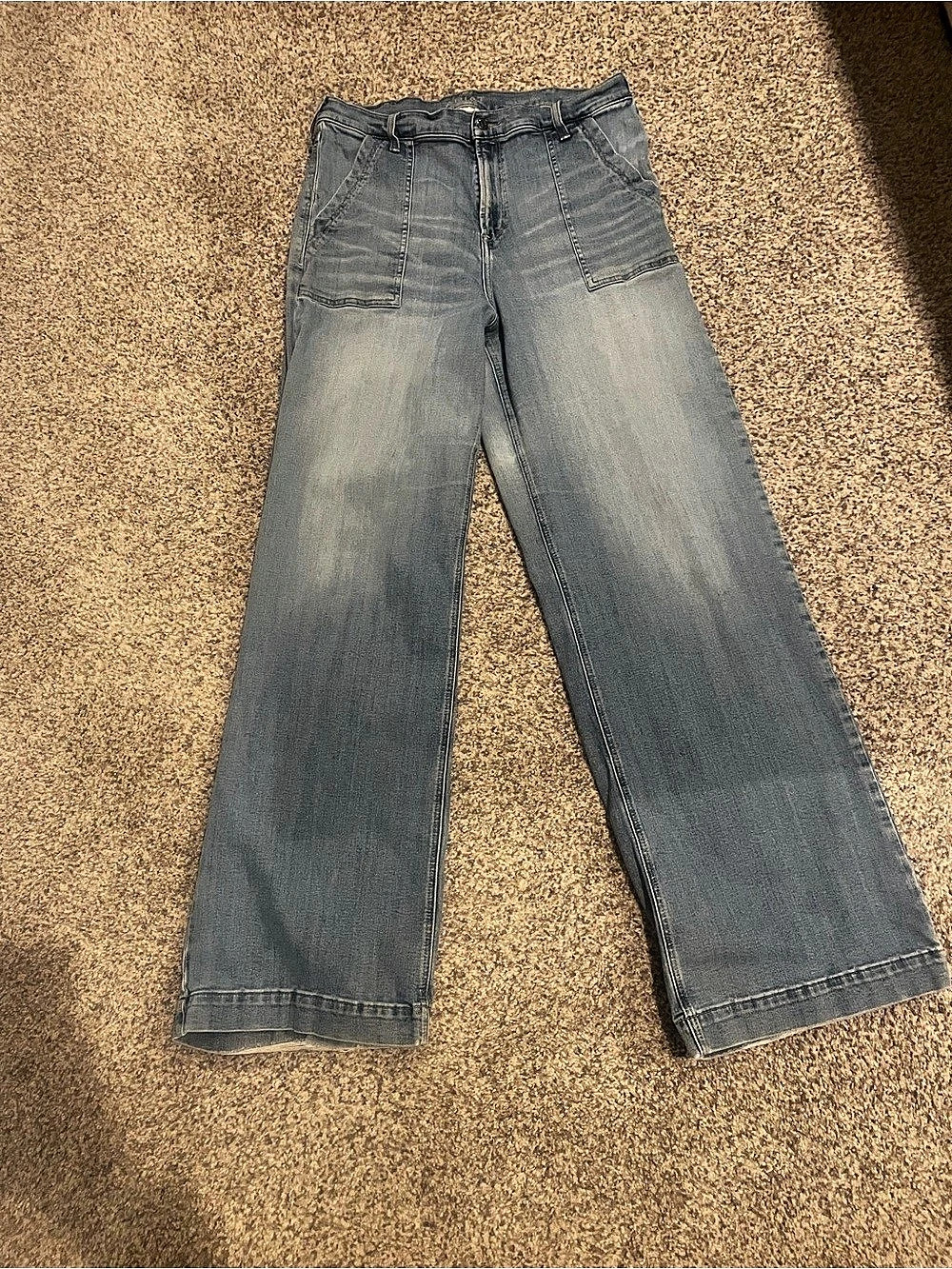 Ariat Jazmine Wide Leg Ultra High Rise Jeans in Blue Waist 34 x 32